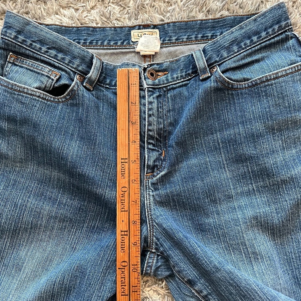 Vintage 80s LL BEAN Jeans Womens 12 Petite Mid Rise Blue Med Wash Cotton - Picture 7 of 9